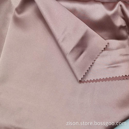 Windproof Pink Polyester Woven Stretch Spandex Satin Fabrics